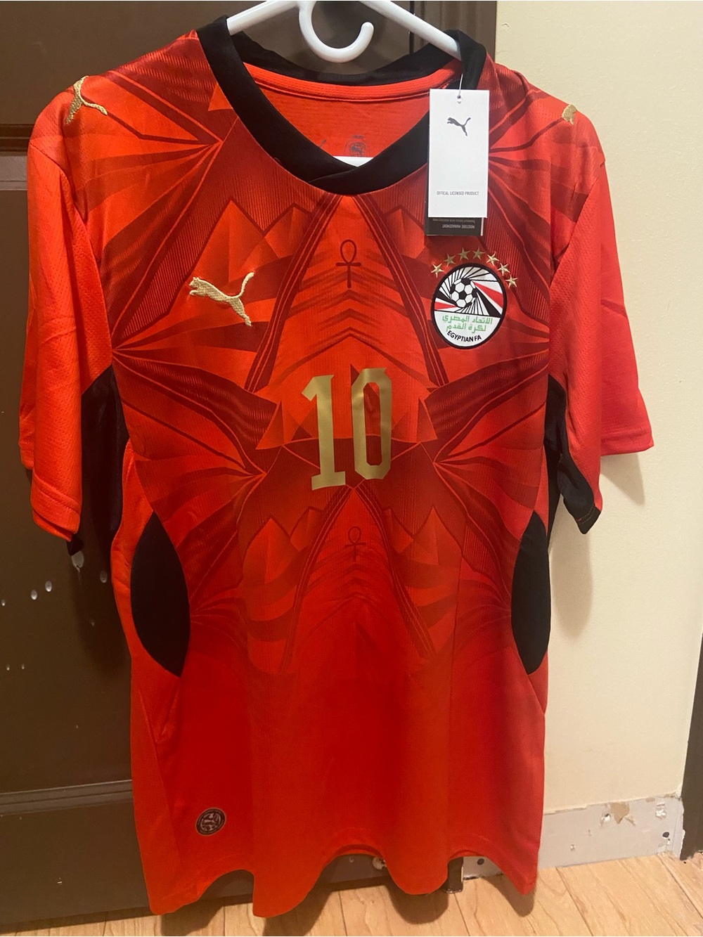 Mohamed Salah Egypt 2026 World Cup Football Jersey with Gold Number 10
